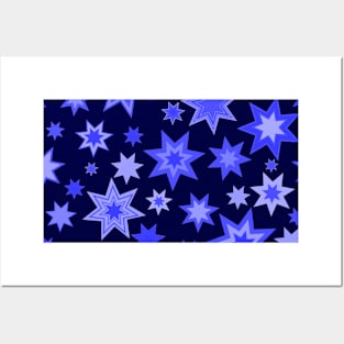 Blue Stars on Midnight Blue Posters and Art